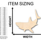 Unfinished Wood Great White Shark Shape - Craft - up to 46" DIY