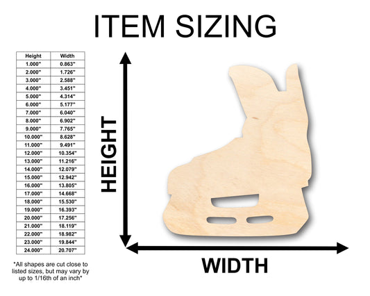 Unfinished Wood Hockey Skate Shape - Craft - up to 46" DIY