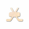 Unfinished Wood Hockey Sticks Pair with Puck Silhouette - Craft- up to 46" DIY