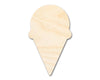 Unfinished Wood Ice Cream Cone Silhouette | Single Scoop | Craft Cutout | up to 46" DIY