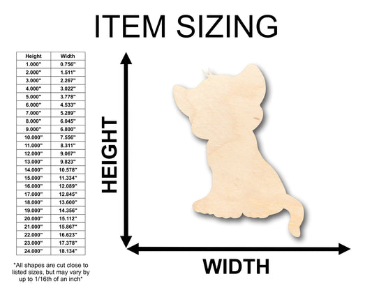 Unfinished Wood Cute Lion Cub African Wildlife Shape - Craft - up to 46" DIY