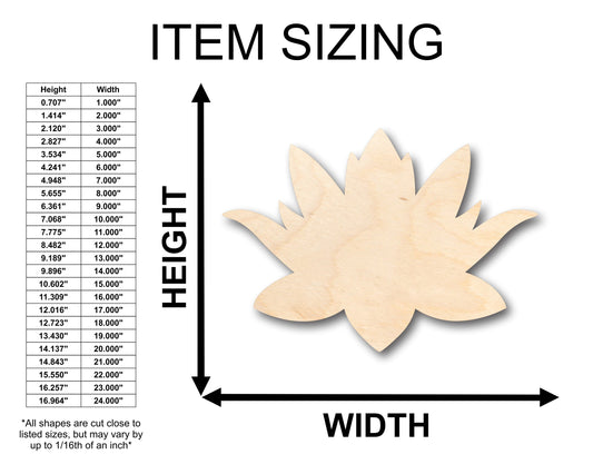 Unfinished Wood Lotus Flower Shape - Craft - up to 46" DIY