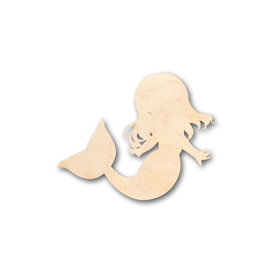Unfinished Wood Mermaid Kid Young Cute Baby Shape - Craft - up to 46" DIY