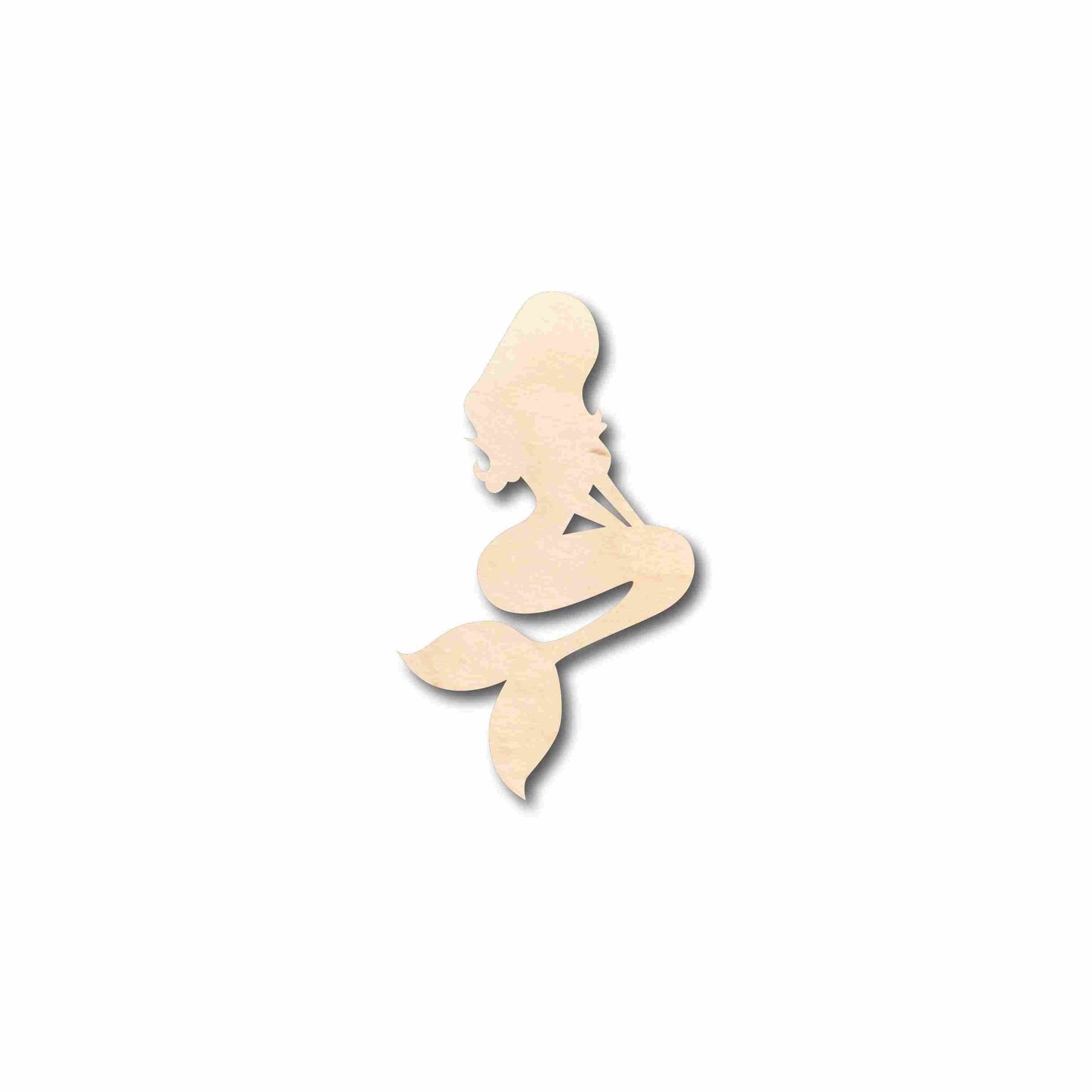 Unfinished Wood Mermaid Siren Silhouette - Craft- up to 46" DIY