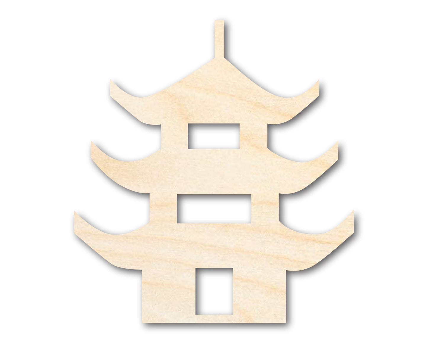 Unfinished Wood Pagoda Shape | Craft Cutout | up to 46" DIY