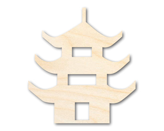 Unfinished Wood Pagoda Shape | Craft Cutout | up to 46" DIY