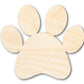 Unfinished Wood Paw Print Shape - Pet Craft - up to 46"