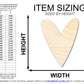 Unfinished Wood Primitive Heart Shape | Valentine's Day | Craft Cutout | Up to 46"
