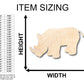 Unfinished Wood Rhinoceros Rhino African Wildlife Shape - Craft - up to 46" DIY