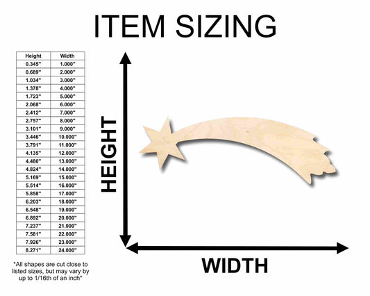 Unfinished Wood Shooting Star Silhouette - Craft- up to 46" DIY