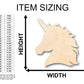 Unfinished Wood Unicorn Head Shape - Craft - up to 46" DIY