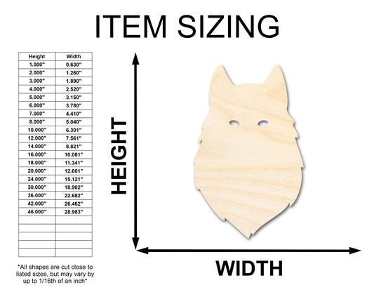 Unfinished Wood Wolf Head Shape - Animal Craft - up to 46" DIY