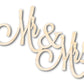 Unfinished Wood Mr Mrs Shape - DIY Wedding Craft - up to 46"
