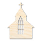 Unfinished Wood Church with Window Shape - Craft - up to 46"
