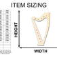 Unfinished Wood Harp with Holes Shape - Craft - up to 46"