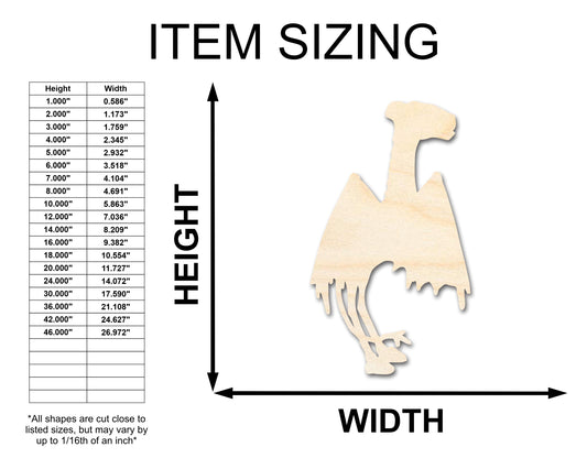 Unfinished Wood Jersey Devil Shape - Craft - up to 46"