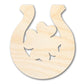 Unfinished Wood Horseshoe Shamrock Shape - Craft - up to 46"
