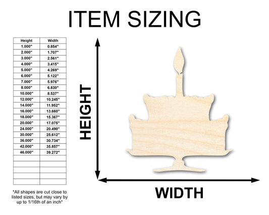 Unfinished Wood Party Cake Shape - Craft - up to 46"