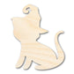 Unfinished Wood Witch Cat Shape - Craft - up to 46"