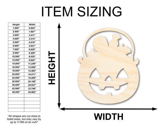 Unfinished Wood Candy Jack-O-Lantern Shape - Craft - up to 46"
