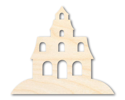 Unfinished Wood Halloween House Shape - Craft - up to 46"