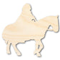 Unfinished Wood Hooded Horse and Rider Shape - Craft - up to 46"