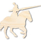 Unfinished Wood Jousting Knight Shape - Craft - up to 46"