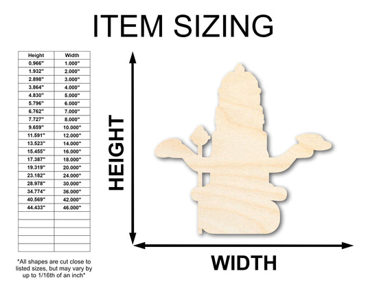 Unfinished Wood Vishnu Shape - Craft - up to 46"