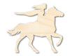 Unfinished Wood Fairytale Horse and Rider Shape - Craft - up to 46"