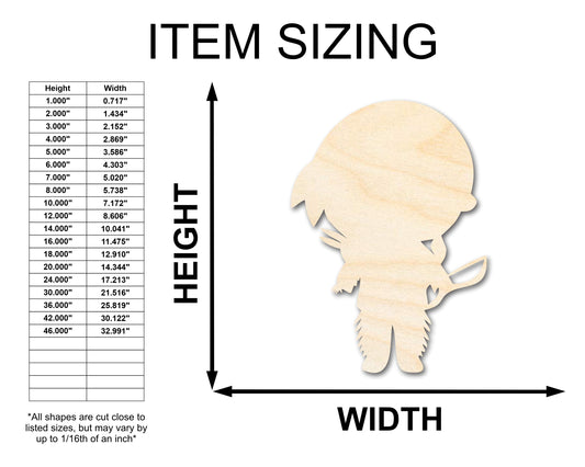 Unfinished Wood Native Boy Shape | Craft Cutout | up to 46" DIY