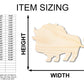 Unfinished Wood Cute Buffalo Shape | Craft Cutout | up to 46" DIY