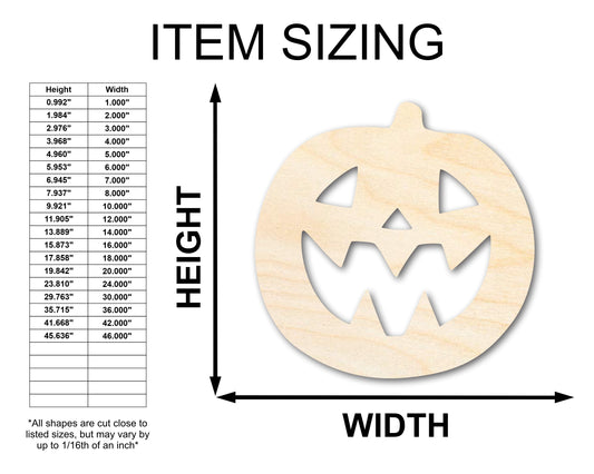 Unfinished Wood Jack-O-Lantern Shape | Craft Cutout | up to 46" DIY