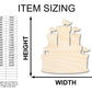 Unfinished Wood Medieval Castle Silhouette - History Craft - up to 46" DIY