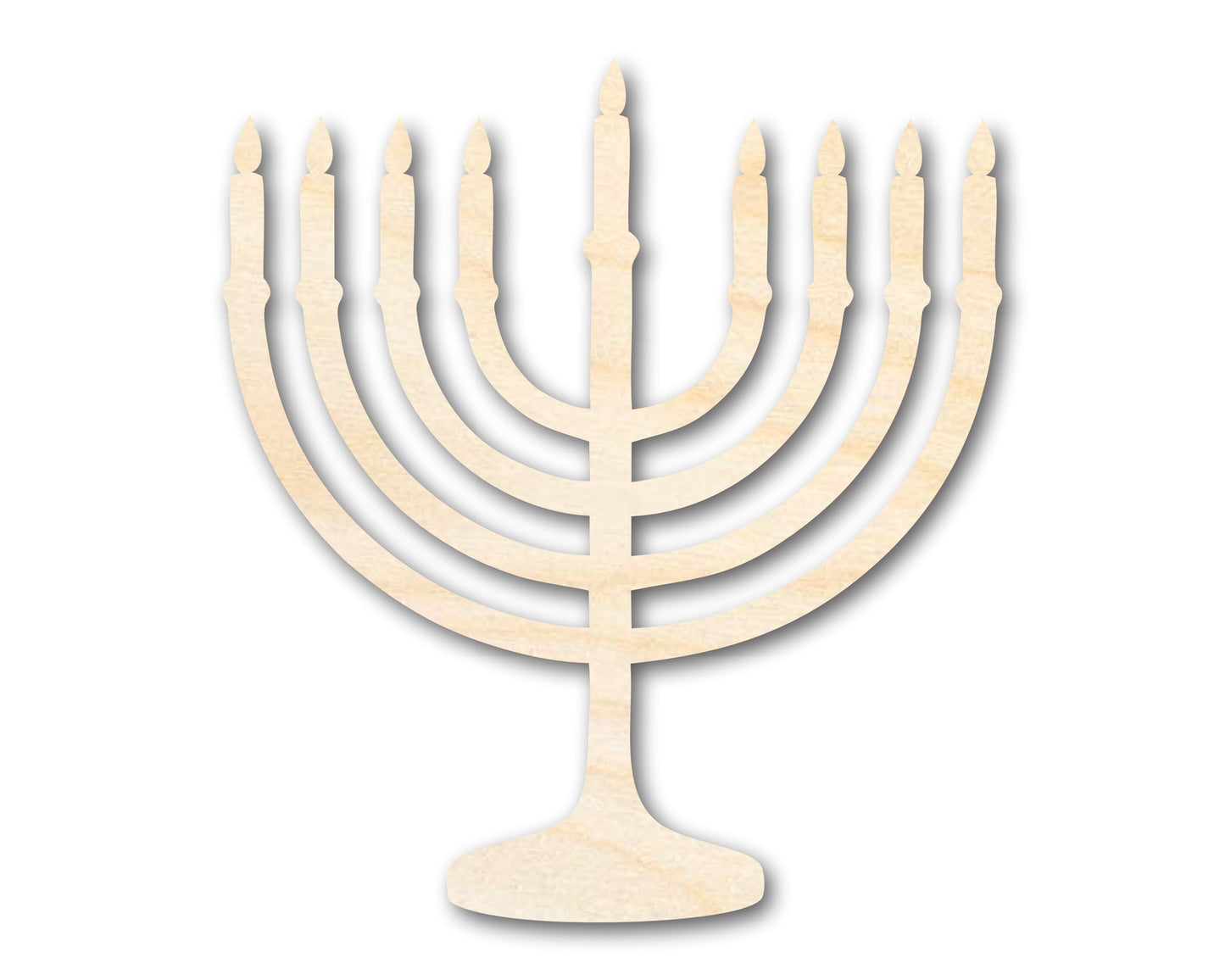 Unfinished Wood Menorah Shape | Craft Cutout | up to 46" DIY