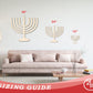 Unfinished Wood Hanukkah Menorah Shape - Craft - up to 46"