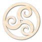 Unfinished Wood Triskele Shape - Celtic Symbol Craft - up to 46"