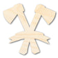 Unfinished Wood Bannered Axes Shape | Craft Cutout | up to 46" DIY