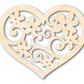 Unfinished Wood Flower Heart Shape - Craft - up to 46"