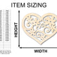 Unfinished Wood Flower Heart Shape - Craft - up to 46"