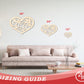 Unfinished Wood Flower Heart Shape - Craft - up to 46"
