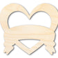 Unfinished Wood Bannered Heart Shape - Craft - up to 46"