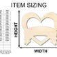 Unfinished Wood Bannered Heart Shape - Craft - up to 46"