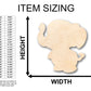 Unfinished Wood Cute Baby Elephant Shape - Craft - up to 46" DIY