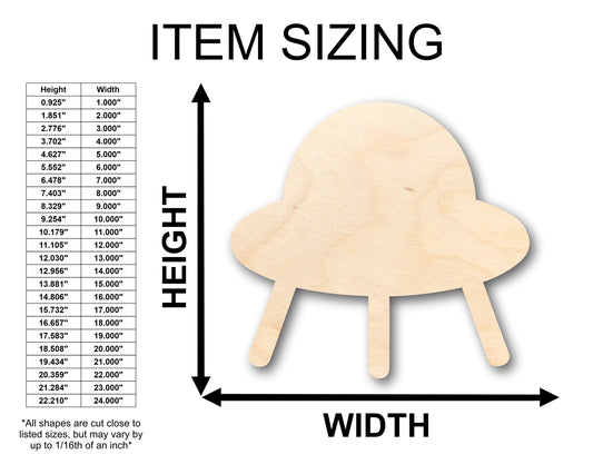 Unfinished Wood Flying Saucer Shape - Craft - up to 46" DIY