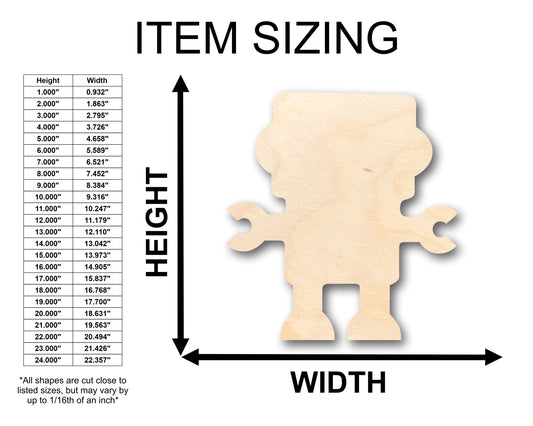 Unfinished Wood Robot Shape - Craft - up to 46" DIY
