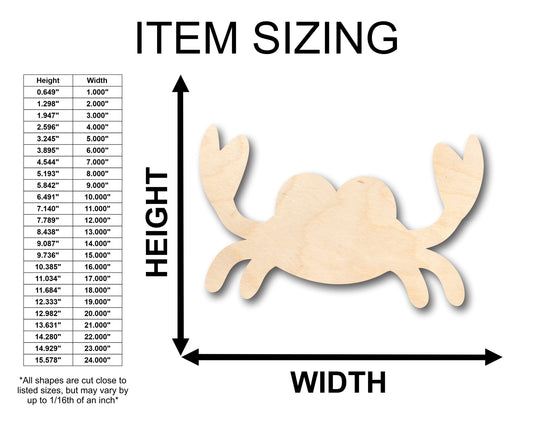 Unfinished Wood Simple Crab Shape - Craft - up to 46" DIY