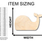 Unfinished Wood Simple Whale Shape - Craft - up to 46" DIY