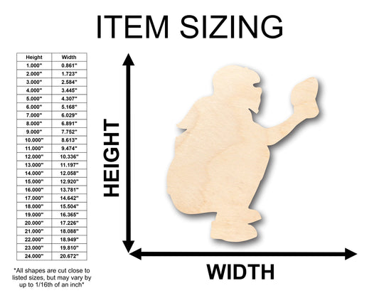 Unfinished Wood Softball Catcher Shape - Craft - up to 46" DIY