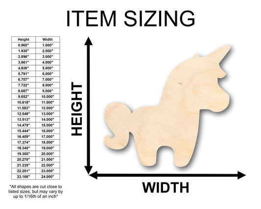 Unfinished Wood Unicorn Shape - Craft - up to 46" DIY