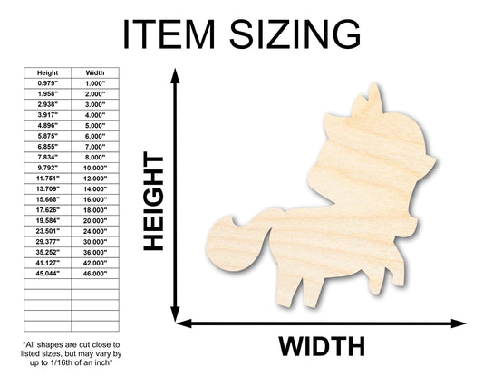 Unfinished Wood Unicorn Shape - Craft - up to 46" DIY